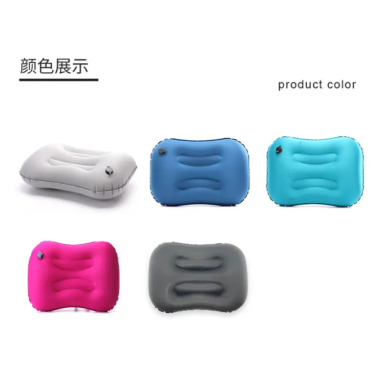 Camping Neck Pillow Soft Compressible Portable Travel Air Pillow for Sleeping Inflatable Pillow