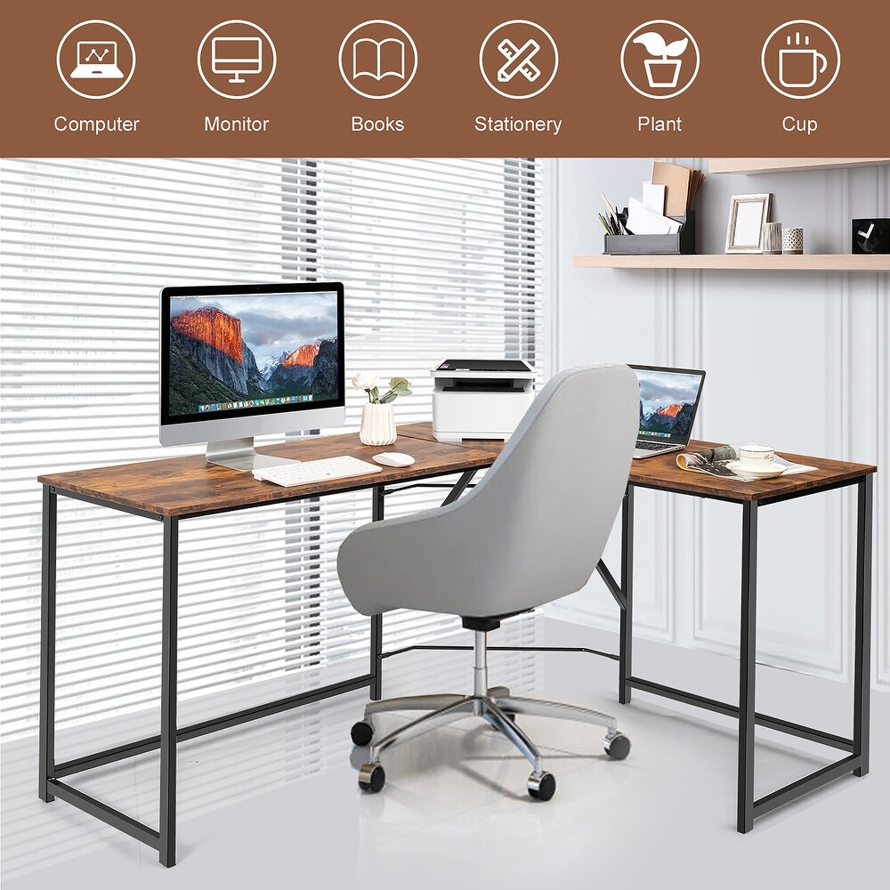 L Shaped Corner Computer Desk 58 Inch Computer Workstation