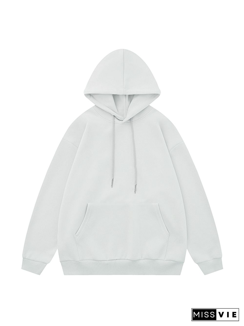 Solid Color Stretchy Hem Loose Oversized Hoodie