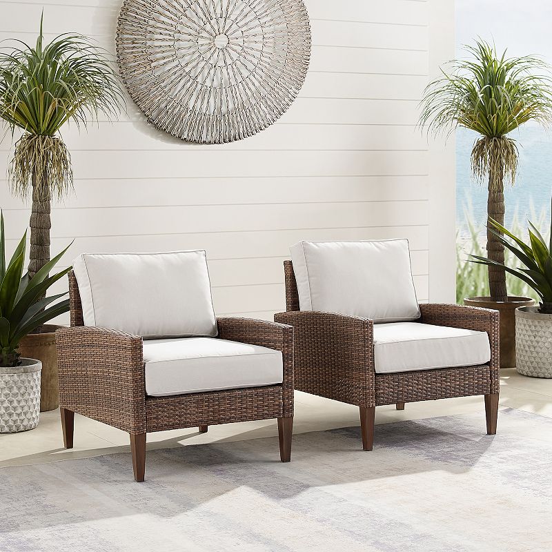 Crosley Capella Outdoor Wicker Chair 2-Piece Set