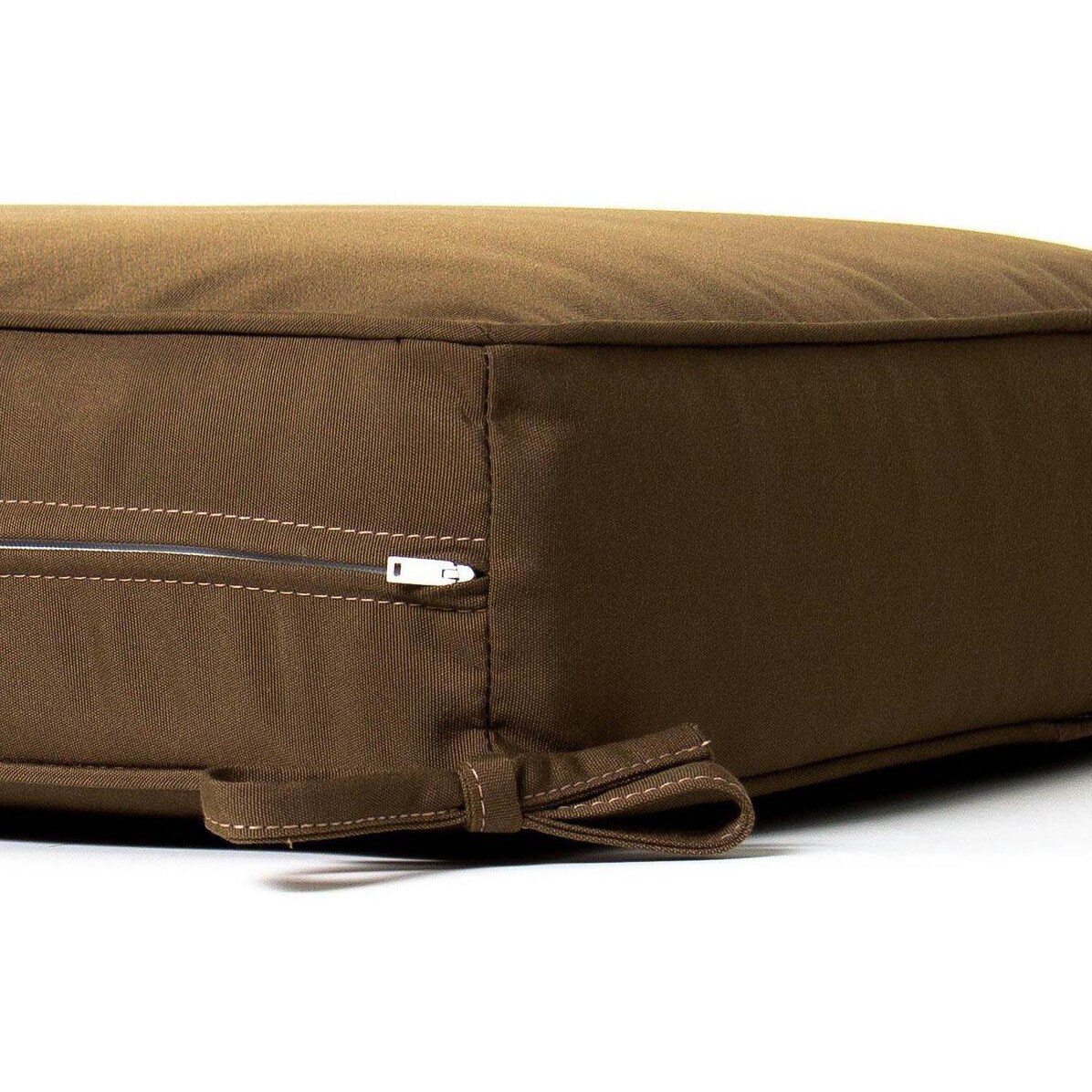 Sunbrella Canvas Cocoa Large Outdoor Replacement Ottoman Cushion W/ Piping By Signature