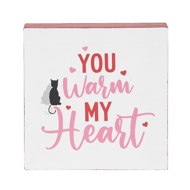 C amp f Home Warm My Heart Valentine x27 s Day Shelf Block Pet Paws Fur Baby Single Table Sitter Decoration Centerpiece Figurine Decor