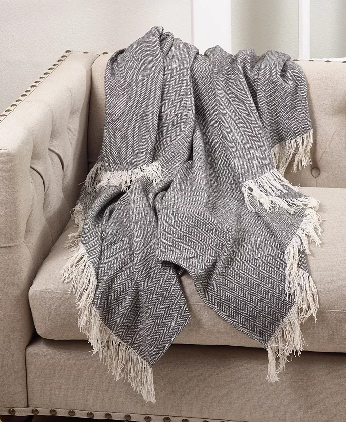 Saro Lifestyle Herringbone Throw