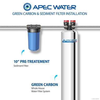 APEC Water Systems Premium 10 GPM Whole House Water Filtration System with Pre-Filter up to 1000K Gal. GREEN-CARBON-10