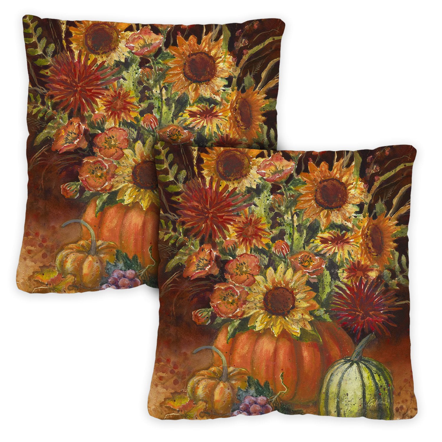 Toland Home Garden Set of 2 Fall Burst Fall Pillow Covers 18x18 Inch Thanksgiving Throw Pillows