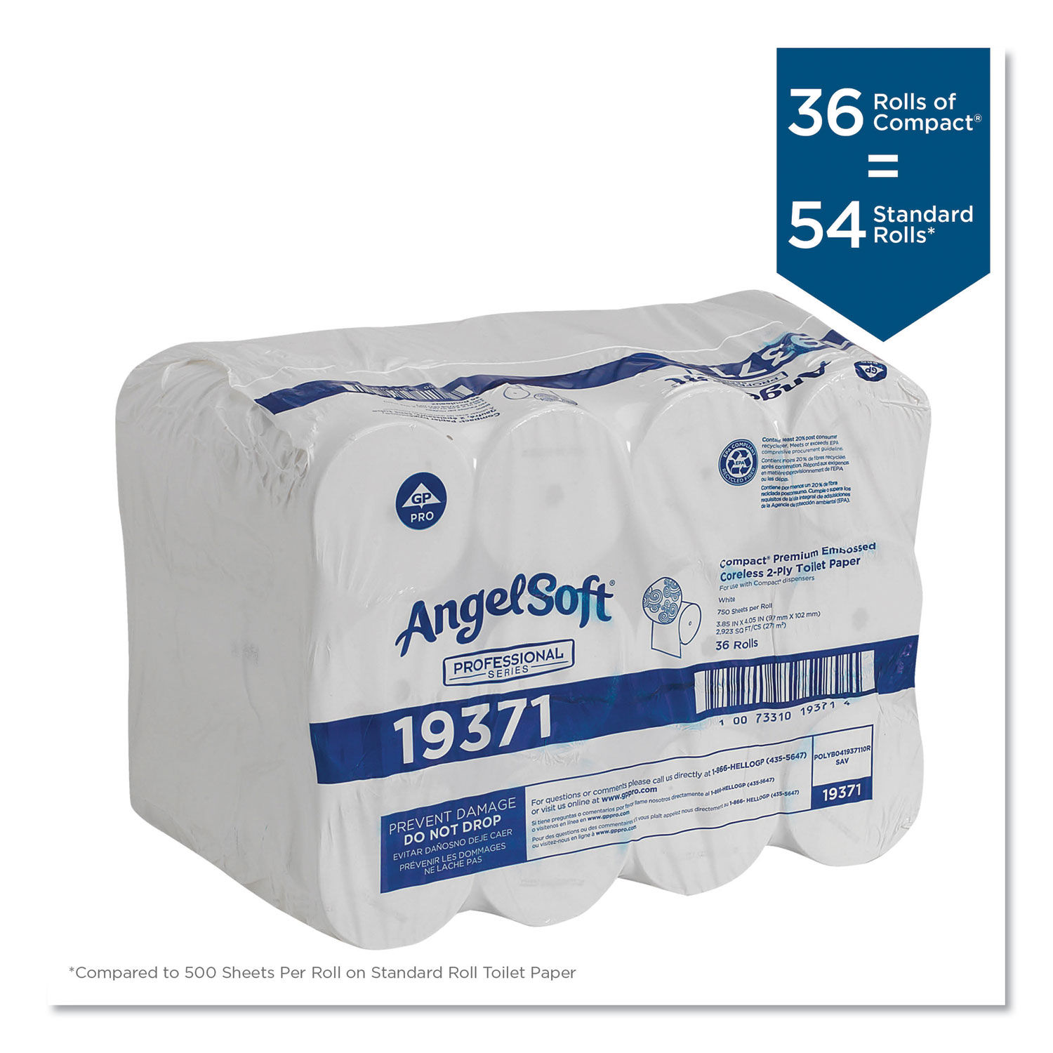 Compact Coreless Bath Tissue by Georgia Pacificandreg; Professional GPC19371CT