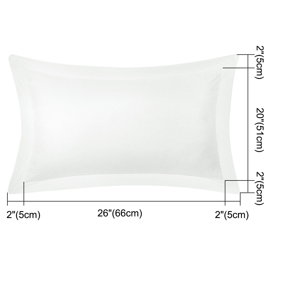 PiccoCasa 2 Packs Pillow Shams 1800 Microfiber Pillowcases， White Standard(20