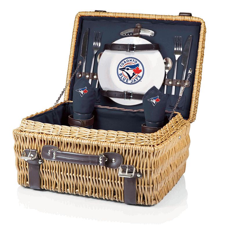 Picnic Time Toronto Blue Jays Navy Champion Willow Picnic Basket with Service for 2