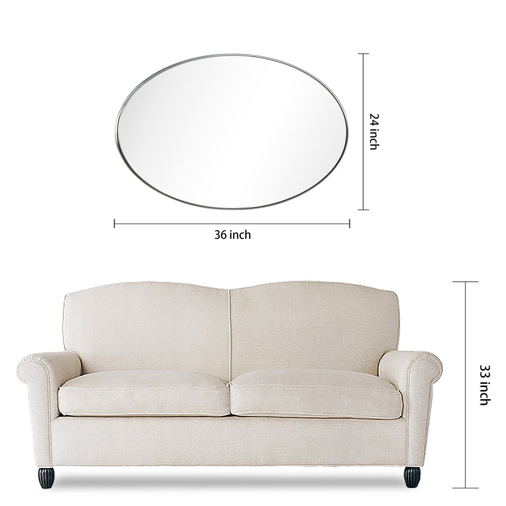 Ultra Stainless Steel Oval Wall Mirror  24\