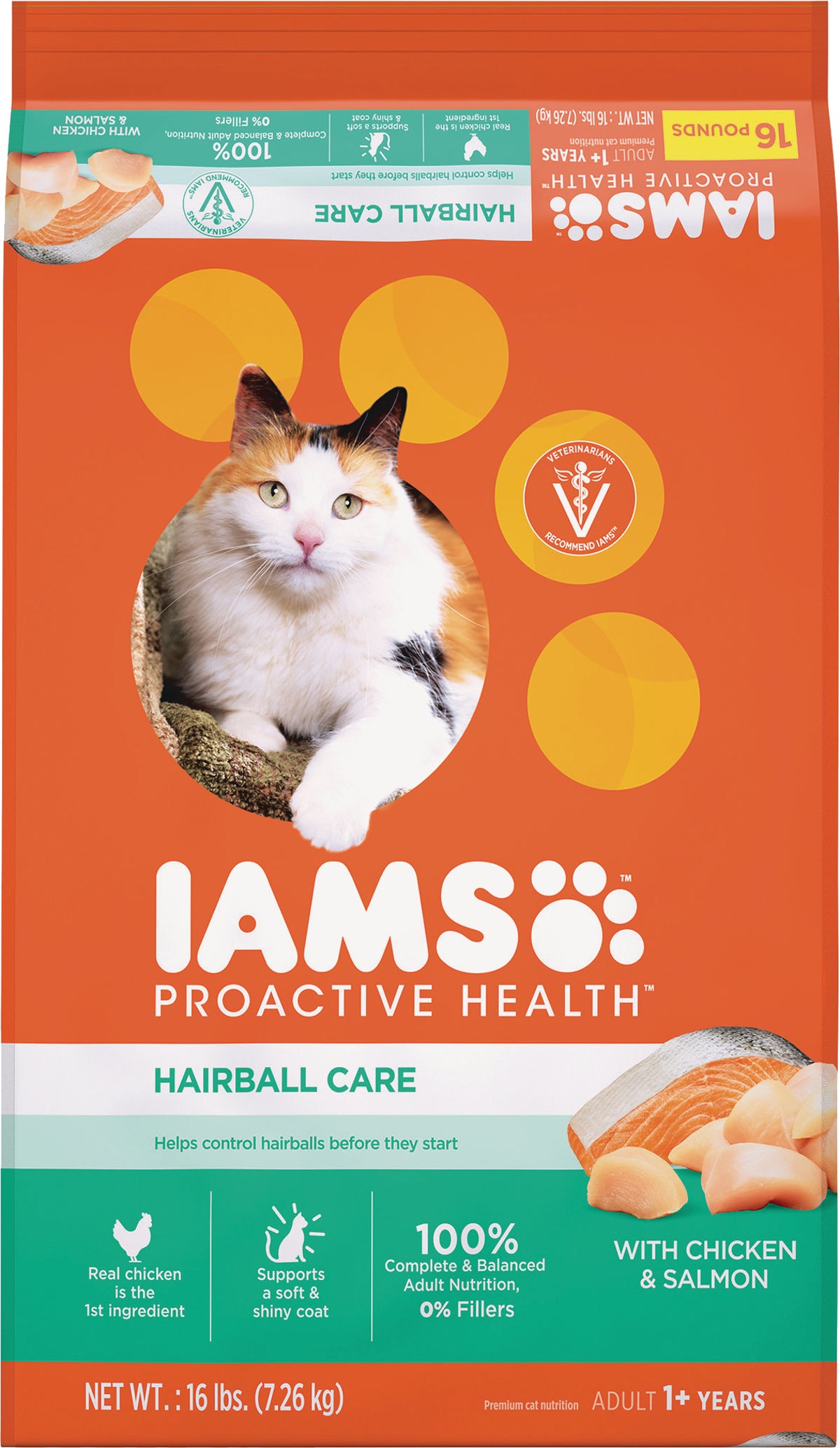 Iams Proactive Health Hairball Care Dry Cat Food 16 Lb.