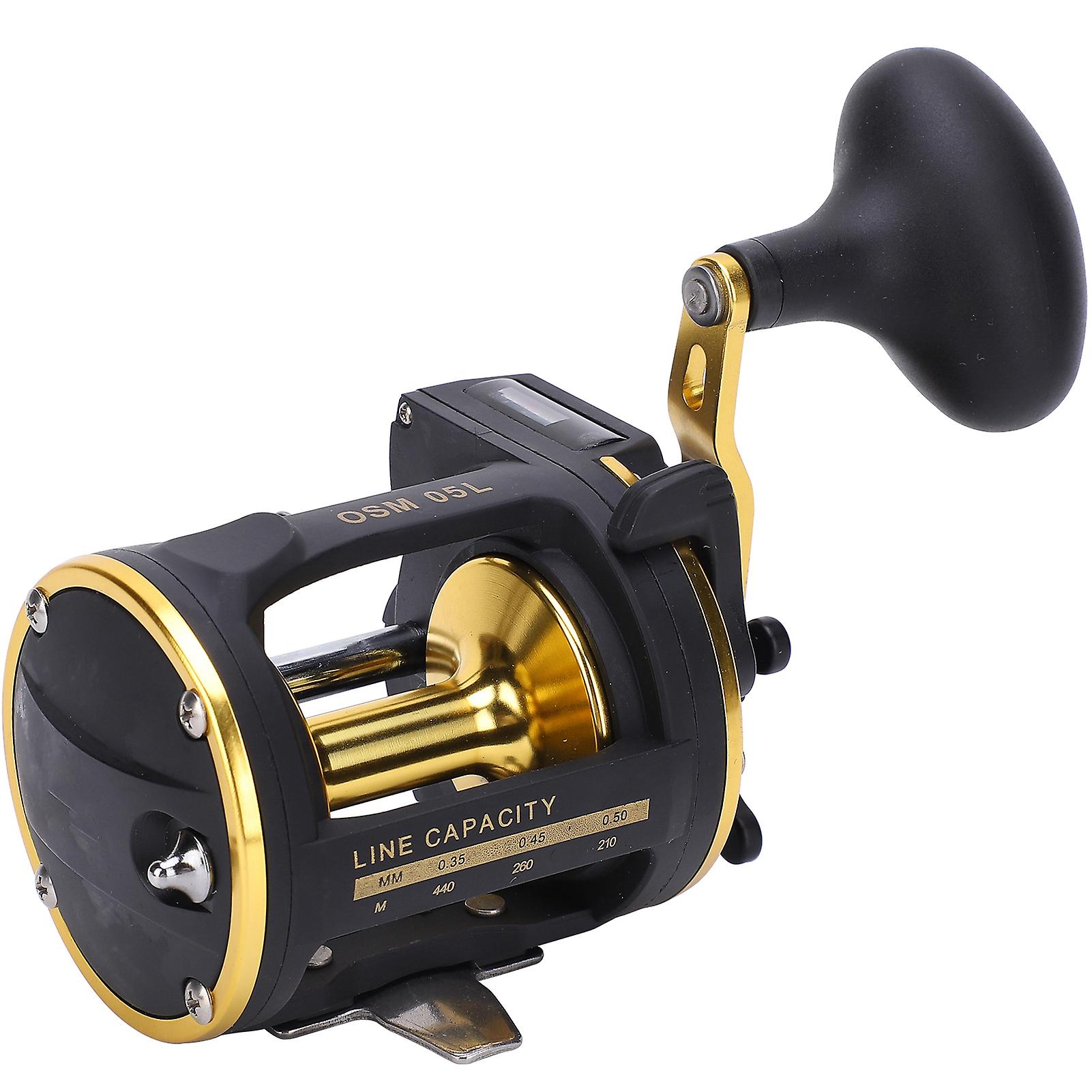 Fishing Reel 2+1 Bearings 6.0:1 Gear Ratio Metal Boat Fishing Wheel With Line Counter