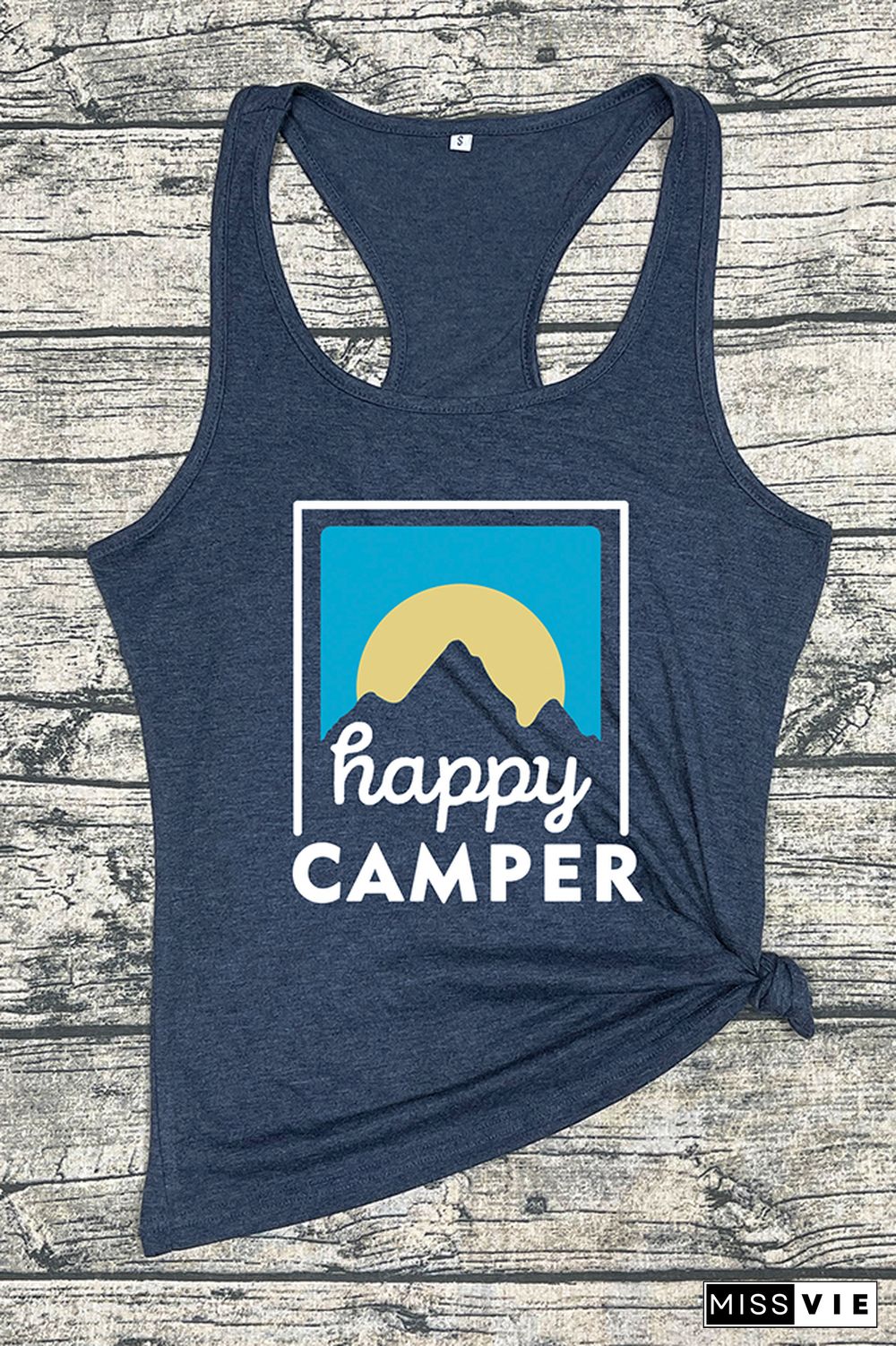 Happy Camper Printed Sleeveless Tank Top Wholesale