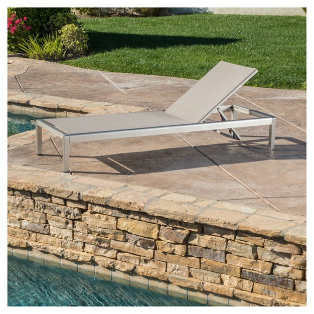 Cape Coral Aluminum amp Mesh Chaise Lounge Christopher Knight Home