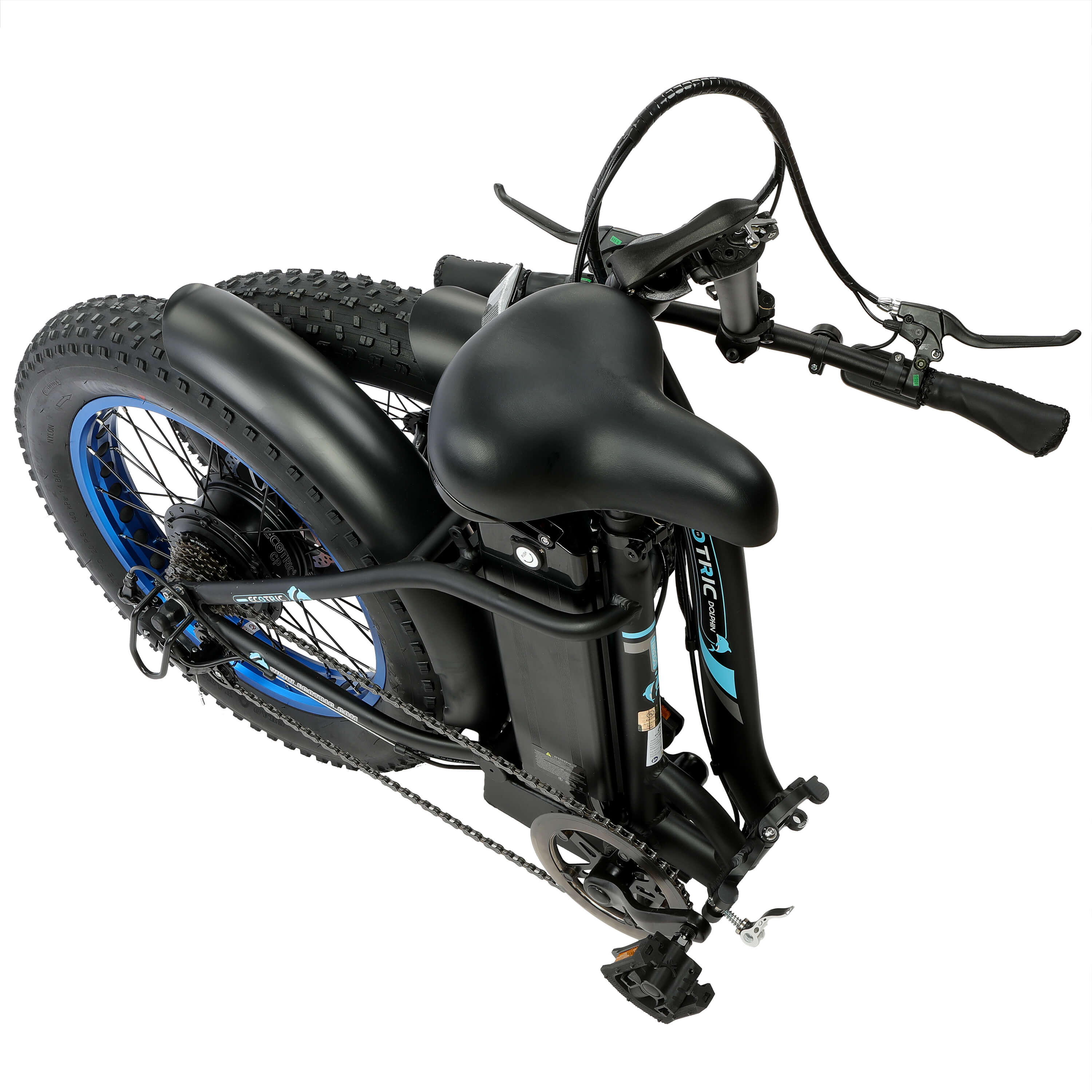 Ecotric Dolphin Long Distance Step Thru Portable Folding Fat Tire For Max Comfort Electric Bike  w/ 500W Brushless Motor for Long Lifespan - Leisure, Commuter, Trail Riders