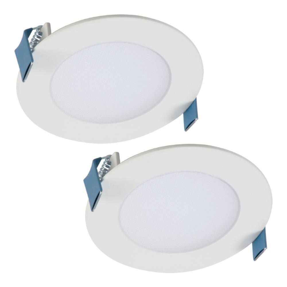 Halo HLB 4 in. Color Selectable New Construction or Remodel Canless Recessed Integrated LED Kit (2-Pack) HLB4069FS1EMWR-2PK