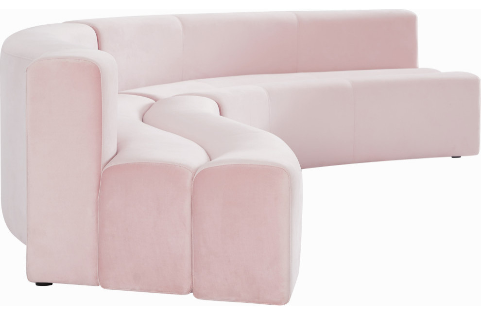 Curl Velvet Upholstered 2 Piece Sectional   Contemporary   Sectional Sofas   by Meridian Furniture  Houzz