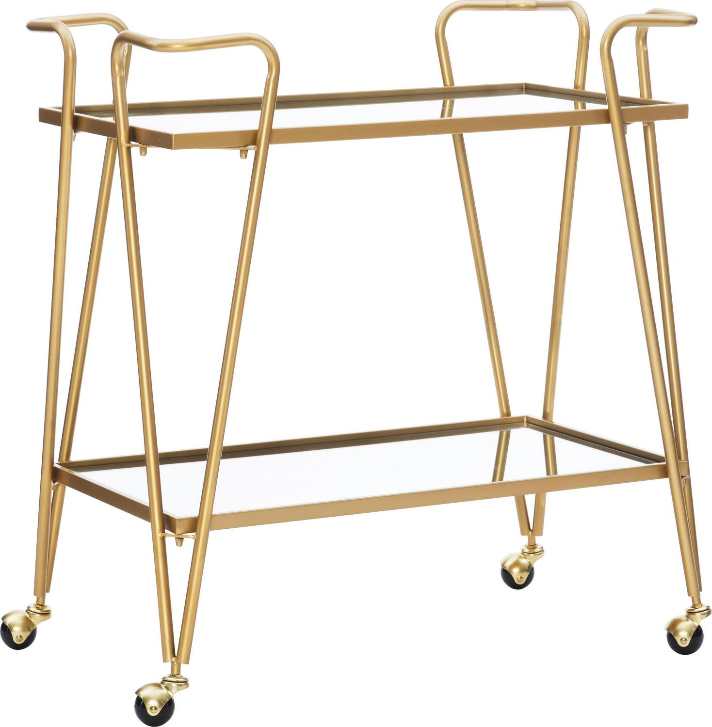 Linon Gold Mid-Century Metal Bar Cart