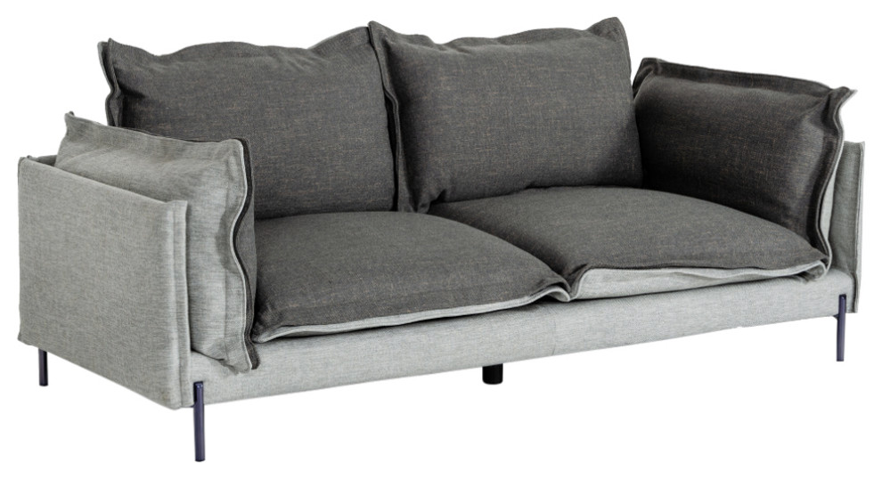 Divani Casa Mars Modern Grey and Dark Grey Fabric Sofa   Midcentury   Sofas   by Vig Furniture Inc.  Houzz