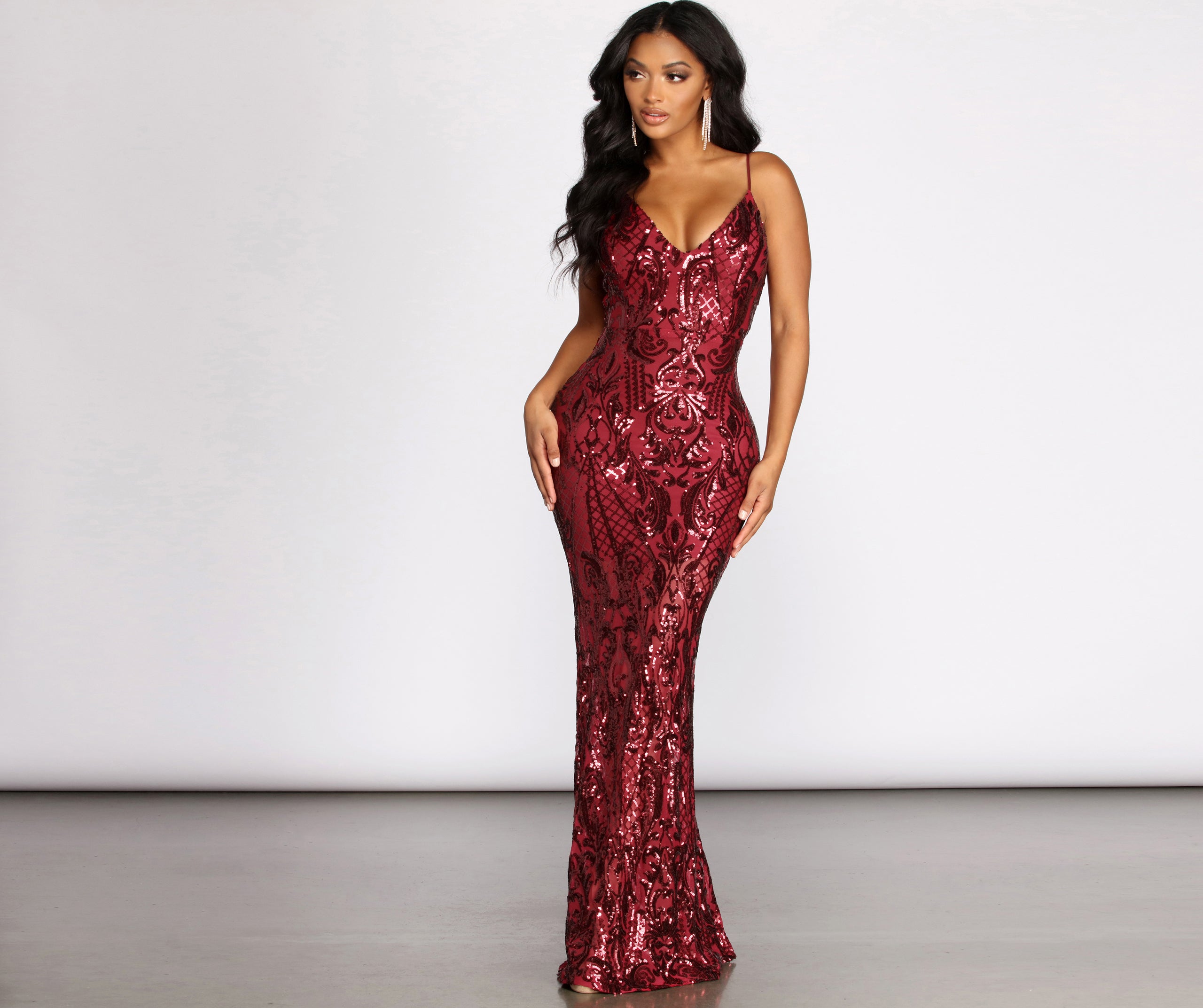 Seline Formal Sequin Scroll Dress