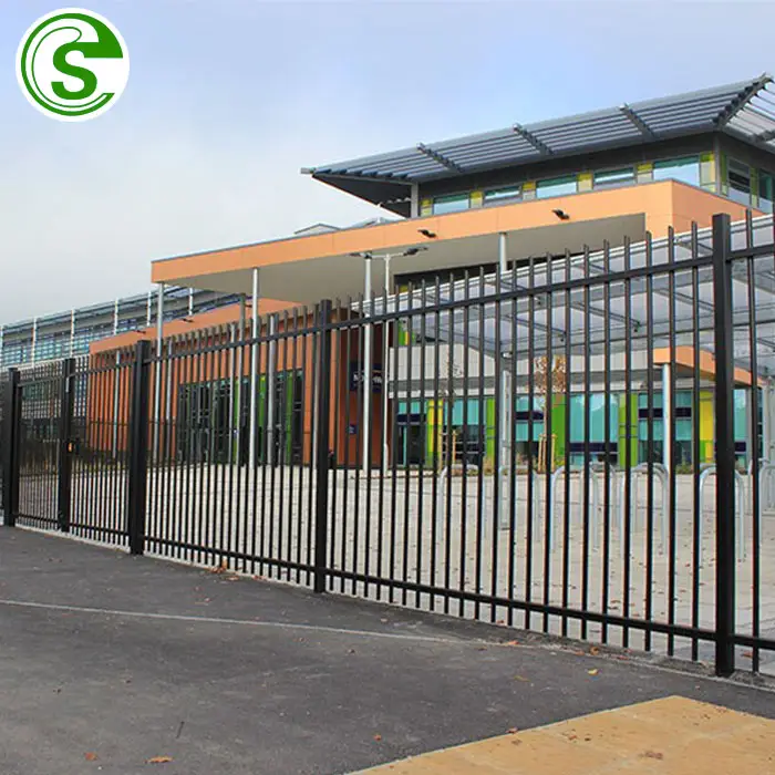 2023 Powder Coated Single Double Garden Supplies Steel Iron Fence Factory wrought iron steel grills fence Tubular Fence Panel