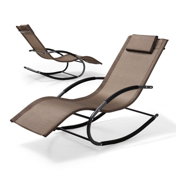 Pellebant Patio Rocking Chairs Chaise Lounge Chairs (Set of 2)