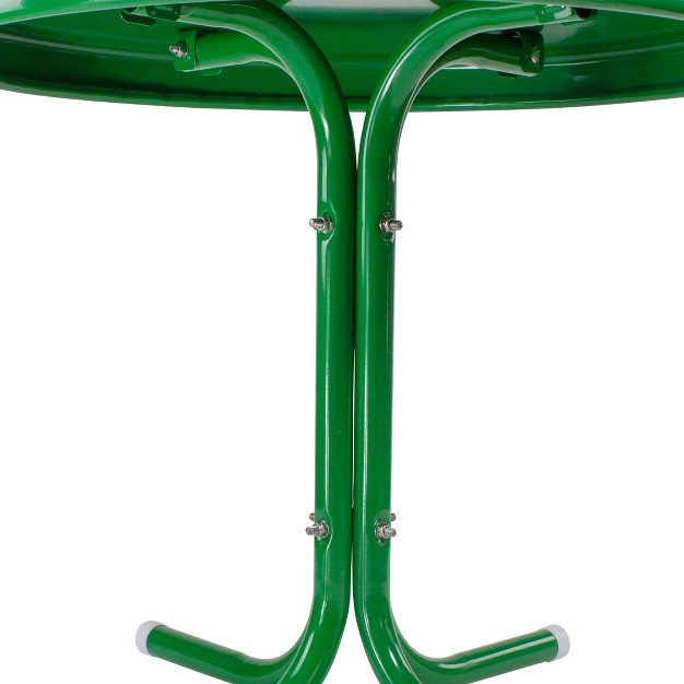 Outdoor Retro Round Tulip Metal Side Table Green