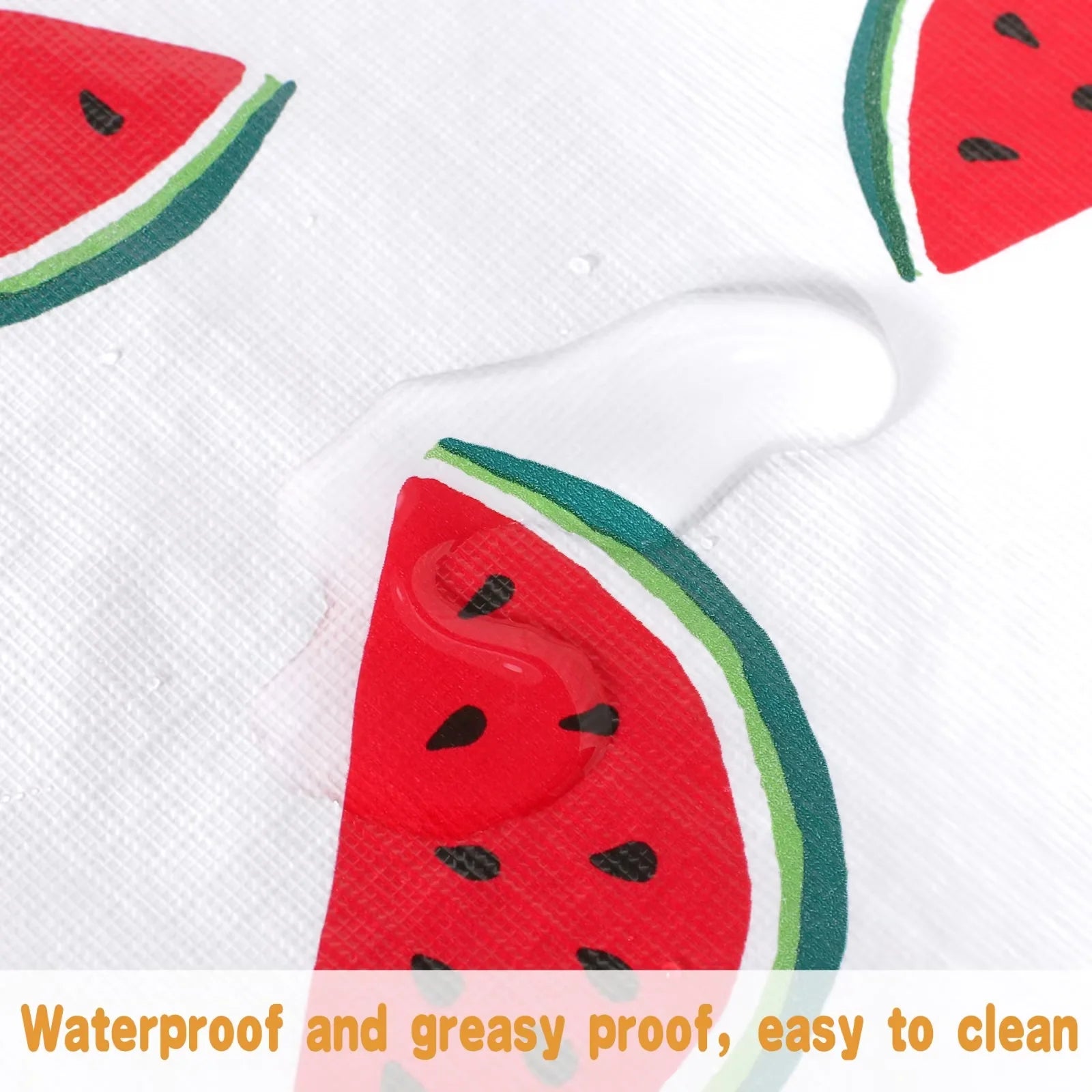 LUSHVIDA Round Outdoor Tablecloth with Umbrella Hole and Zipper- 60Inch Watermelon Waterproof Table Cloth Wipe Clean Vinyl Patio Tablecloths for Spring/Summer Picnic, BBQ, Camping, Garden