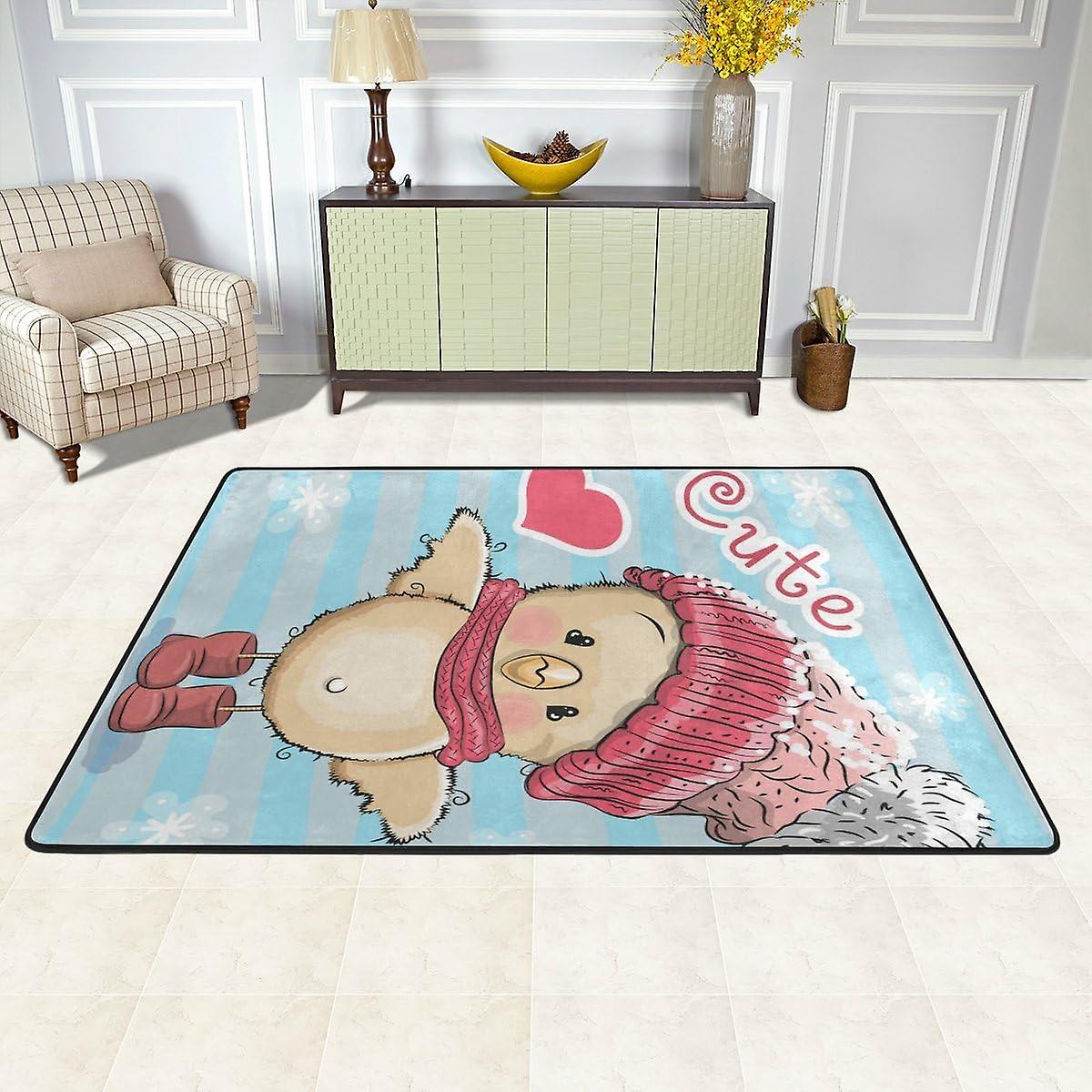 Colourlife Lightweight Carpet Mats Area Soft Rugs Floor Mat Doormat Decoration For Rooms Entrance 36 X 24 Inches Cute Chick