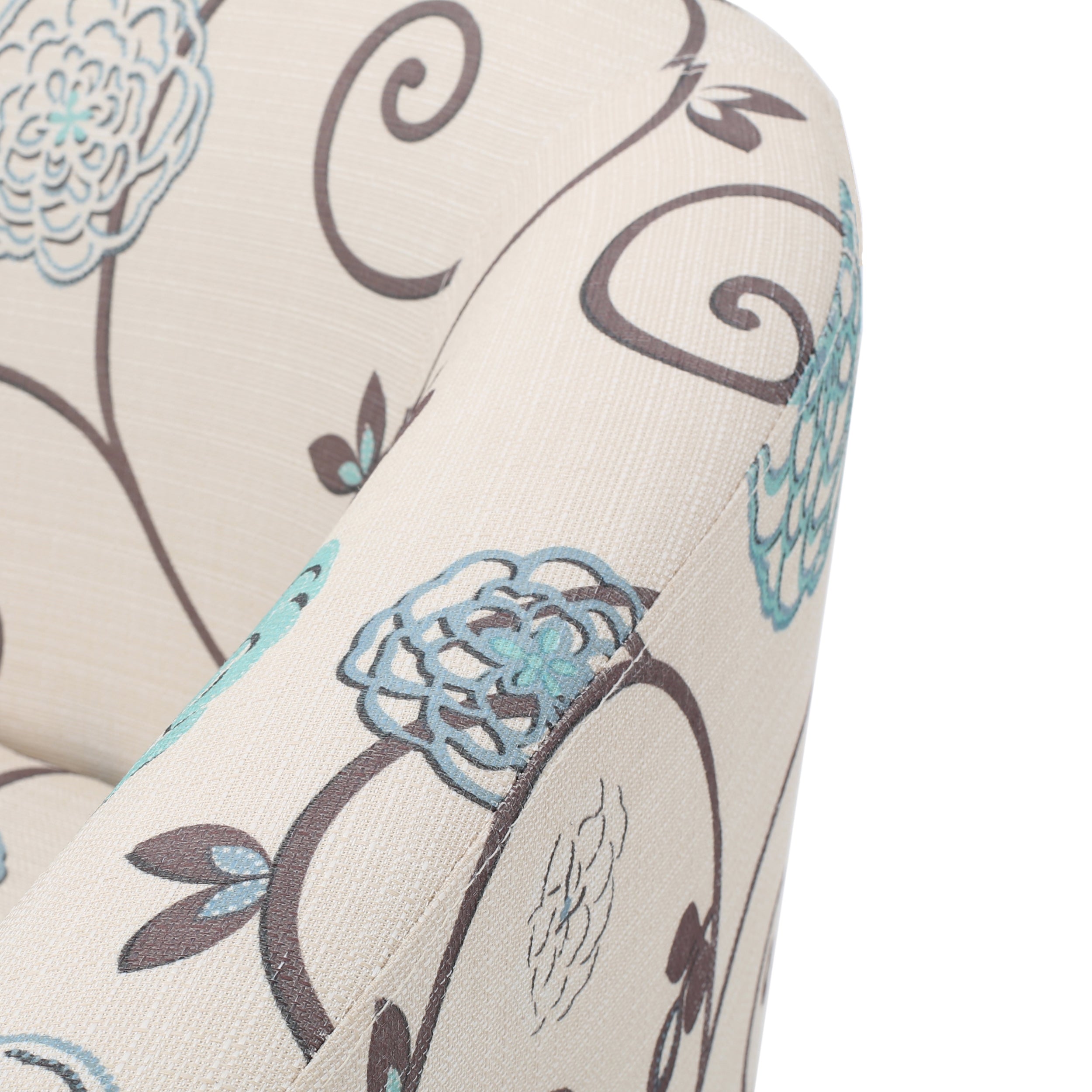 Palisades White and Blue Fabric Club Chair