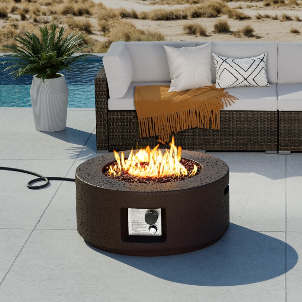 COSIEST Outdoor Patio Round Propane Firepit  40000BTU   28\