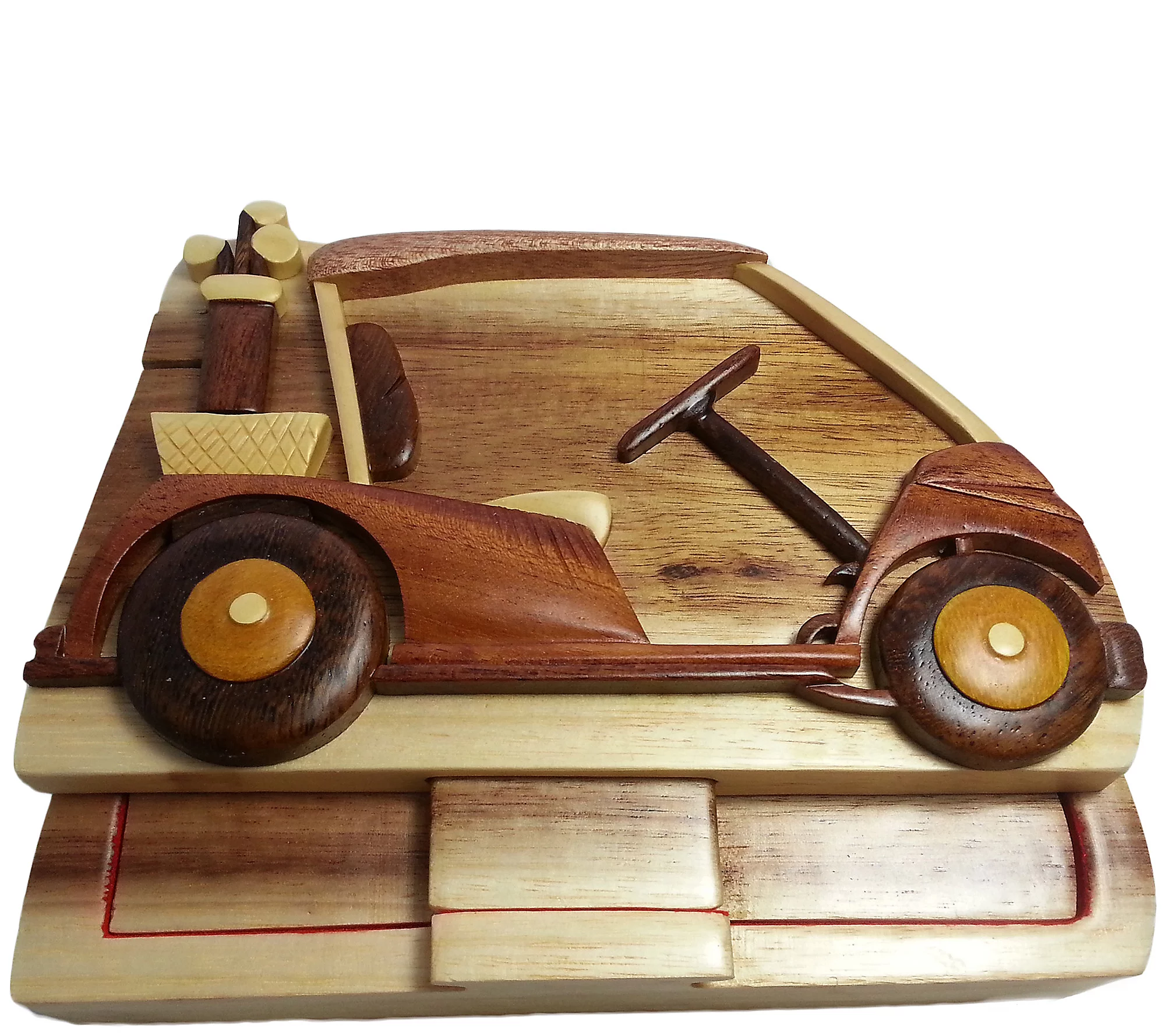 Carver Dan's Golf Cart Puzzle Box with Magnet Closures