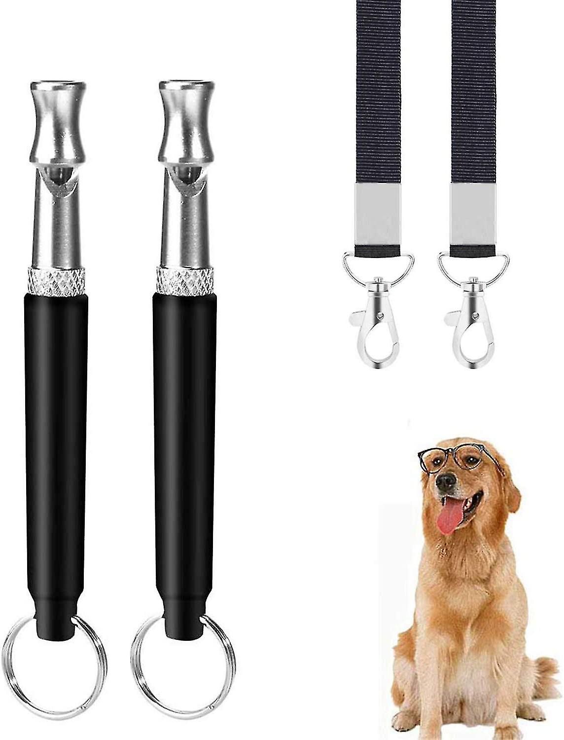 Dog Whistle， 2 Pieces Professional Ultrasonic Whistle， Adjustable With Lanyard Dog Training Kit Dog Whistle