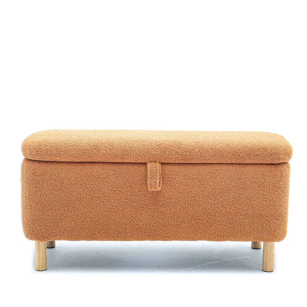 Boucle Upholstered Foot Stool Storage Bench / Entryway Benchs