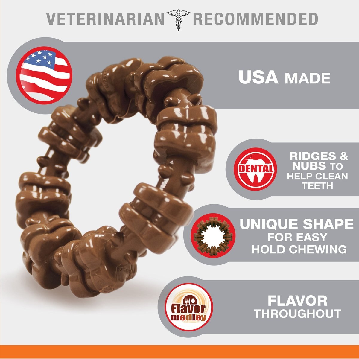 Nylabone Power Chew Textured Chew Ring Dog Toy， X-Large