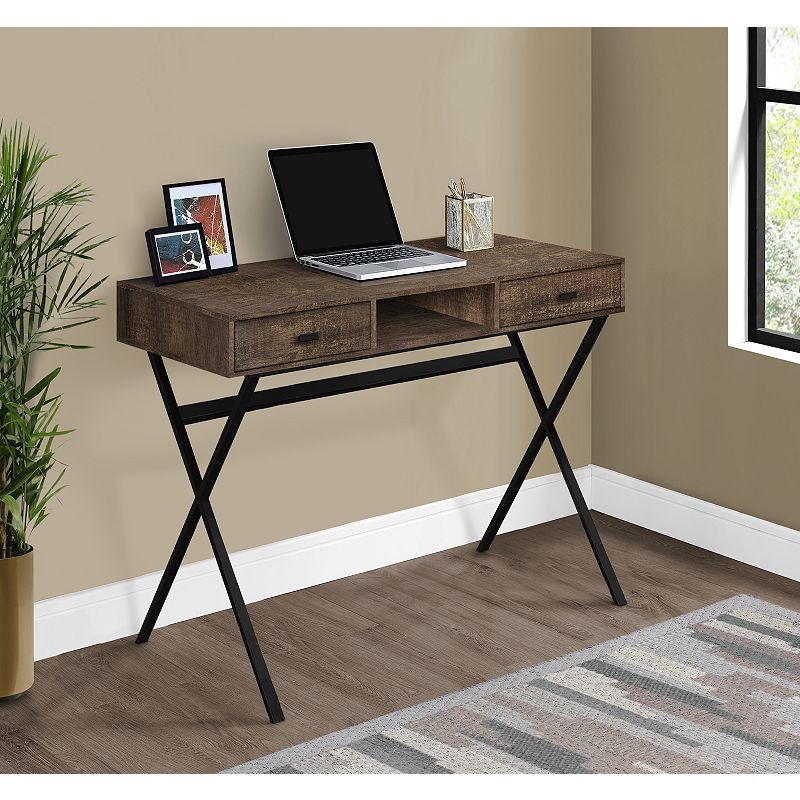 47.25 Brown Contemporary Rectangular Computer Desk