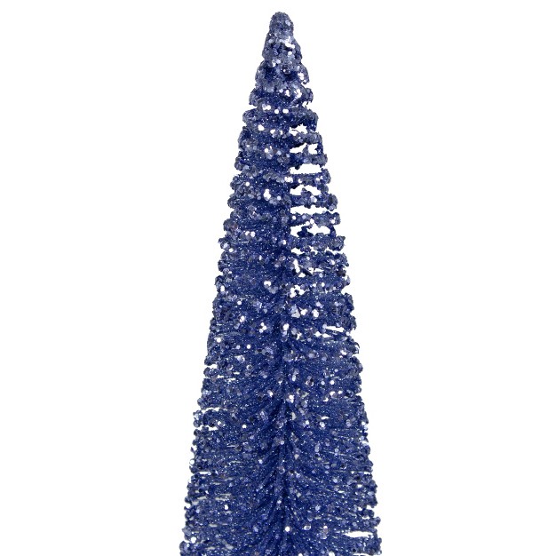 Blue Glitter Bottle Brush Sisal Christmas Tree