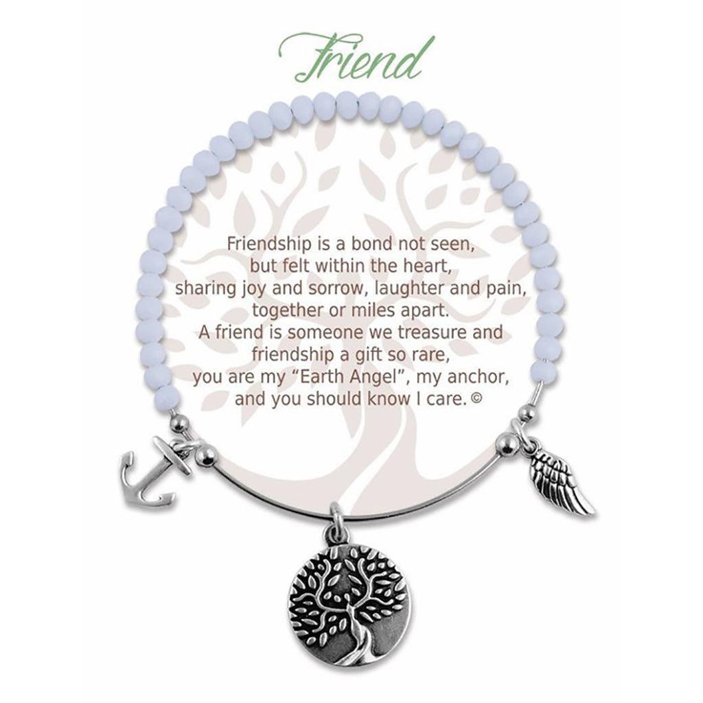 Earth Angel  Friend Radiant White Stone Bracelet