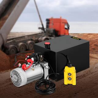 VEVOR Dump Trailer Hydraulic Pump 12-Volt DC Hydraulic Power Unit Single Acting 3.75 Gal. Steel for Truck Tailgate Lift CZYYB15LTXDZY0001V0