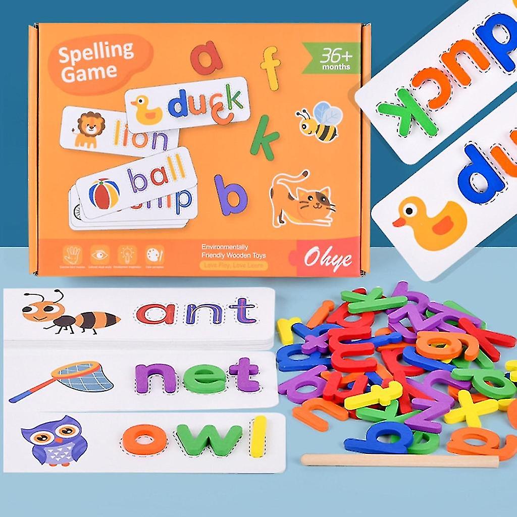 Alphabet Words Matching Toy Learning Flashcards Spell Cognition Toddler Favor