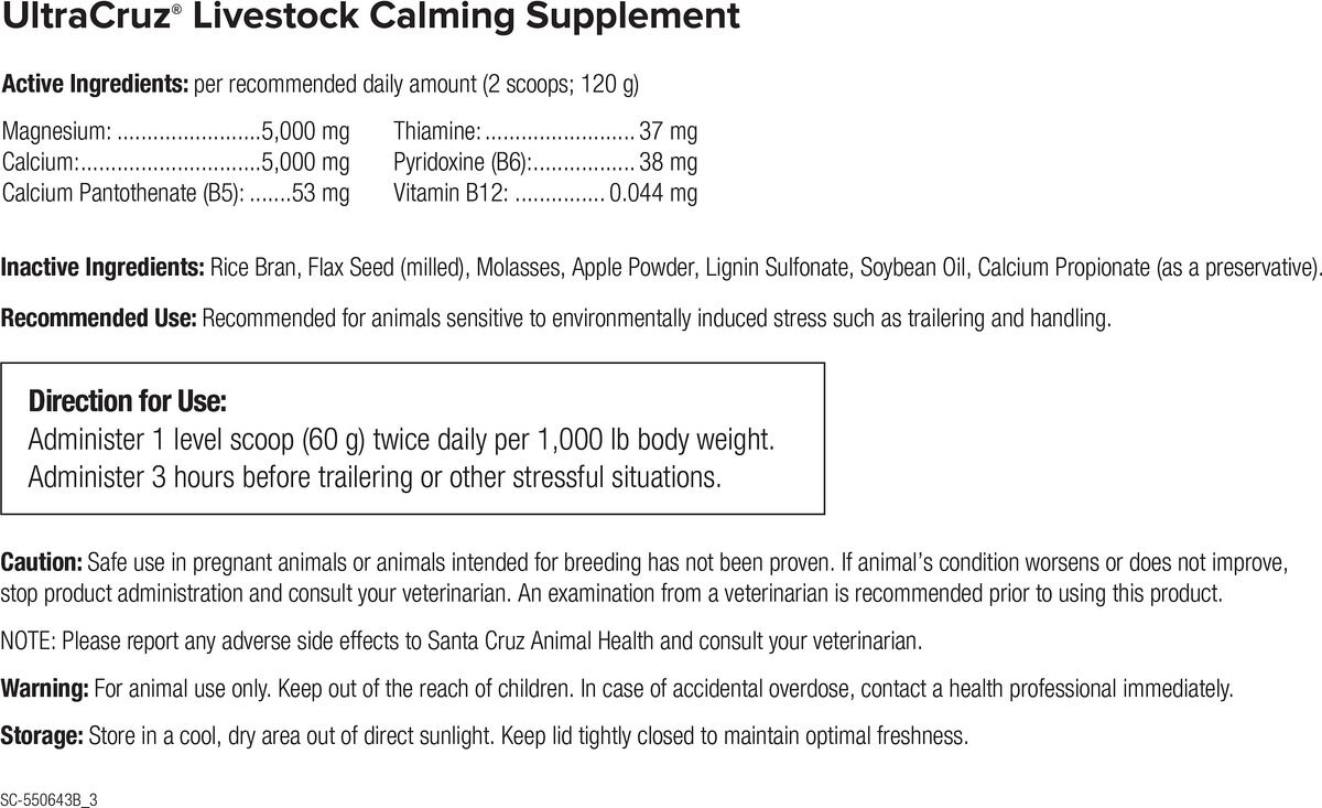 UltraCruz Calming Livestock Supplement