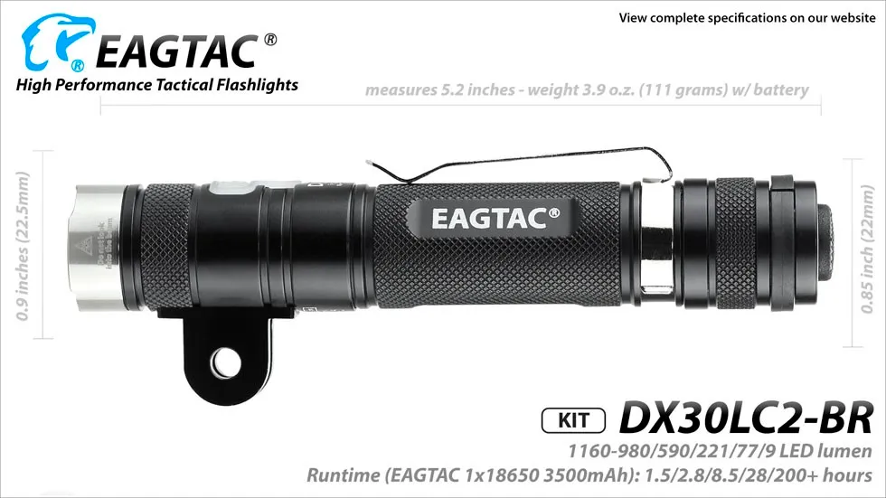 EAGTAC D Series DX30LC2-BR Bike Rechargeable LED Flashlight  w/ Free SandH  ―― 2 models