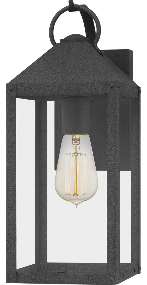 Quoizel TPE8406MB One Light Outdoor Wall Mount Thorpe Mottled Black   Transitional   Outdoor Wall Lights And Sconces   by Buildcom  Houzz