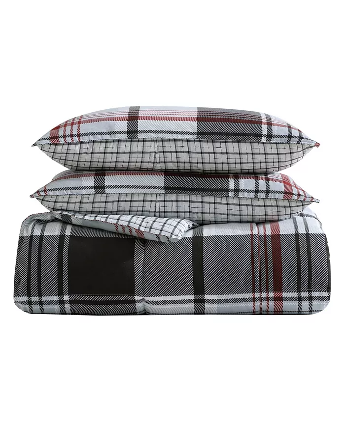 Eddie Bauer Normandy Plaid Micro Suede Down Alternative Reversible 2 Piece Comforter Set， Twin