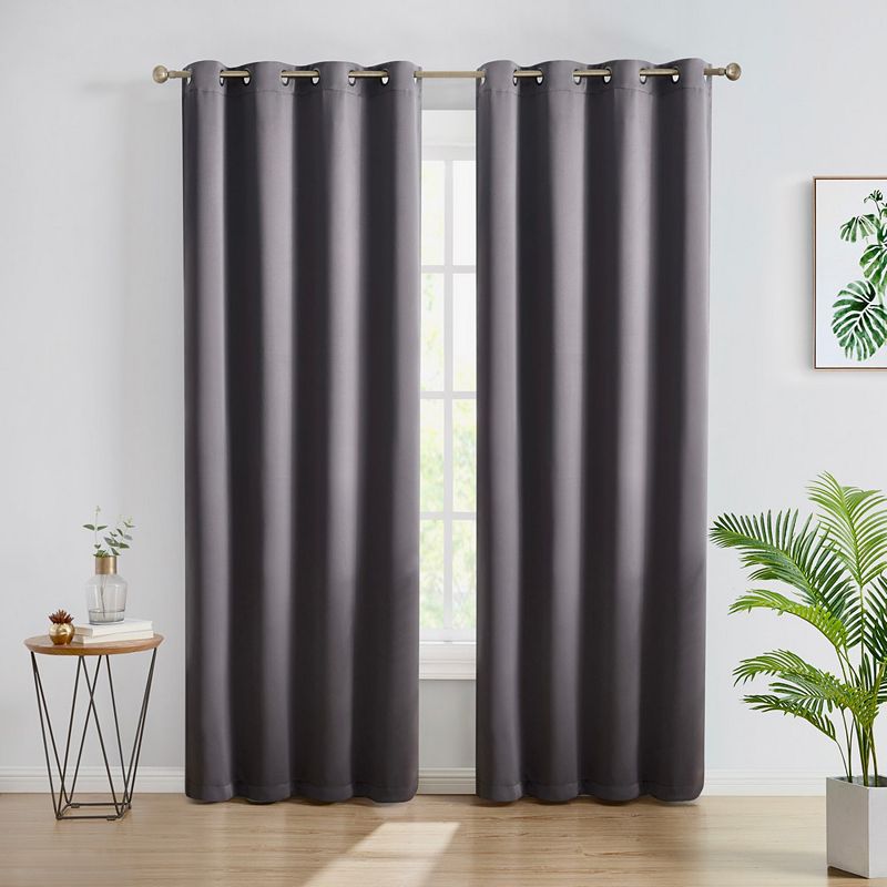 THD Cambridge Blackout Heavy Thermal Insulated Blocking Grommet Curtain Drapery Panels， Set of 2