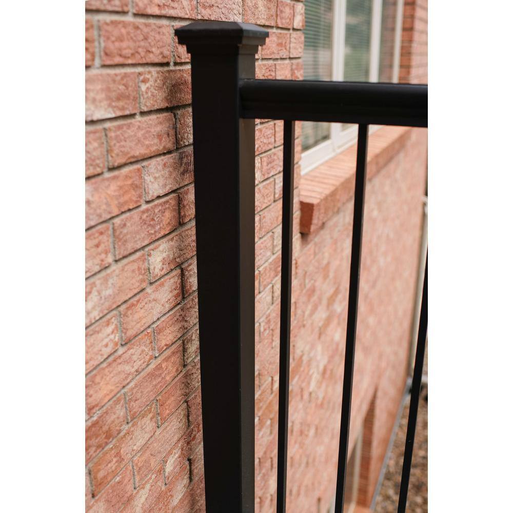 Aria Railing 3 in. x 3 in. x 36 in. Black Powder Coated Aluminum Deck Post Kit AK141336B