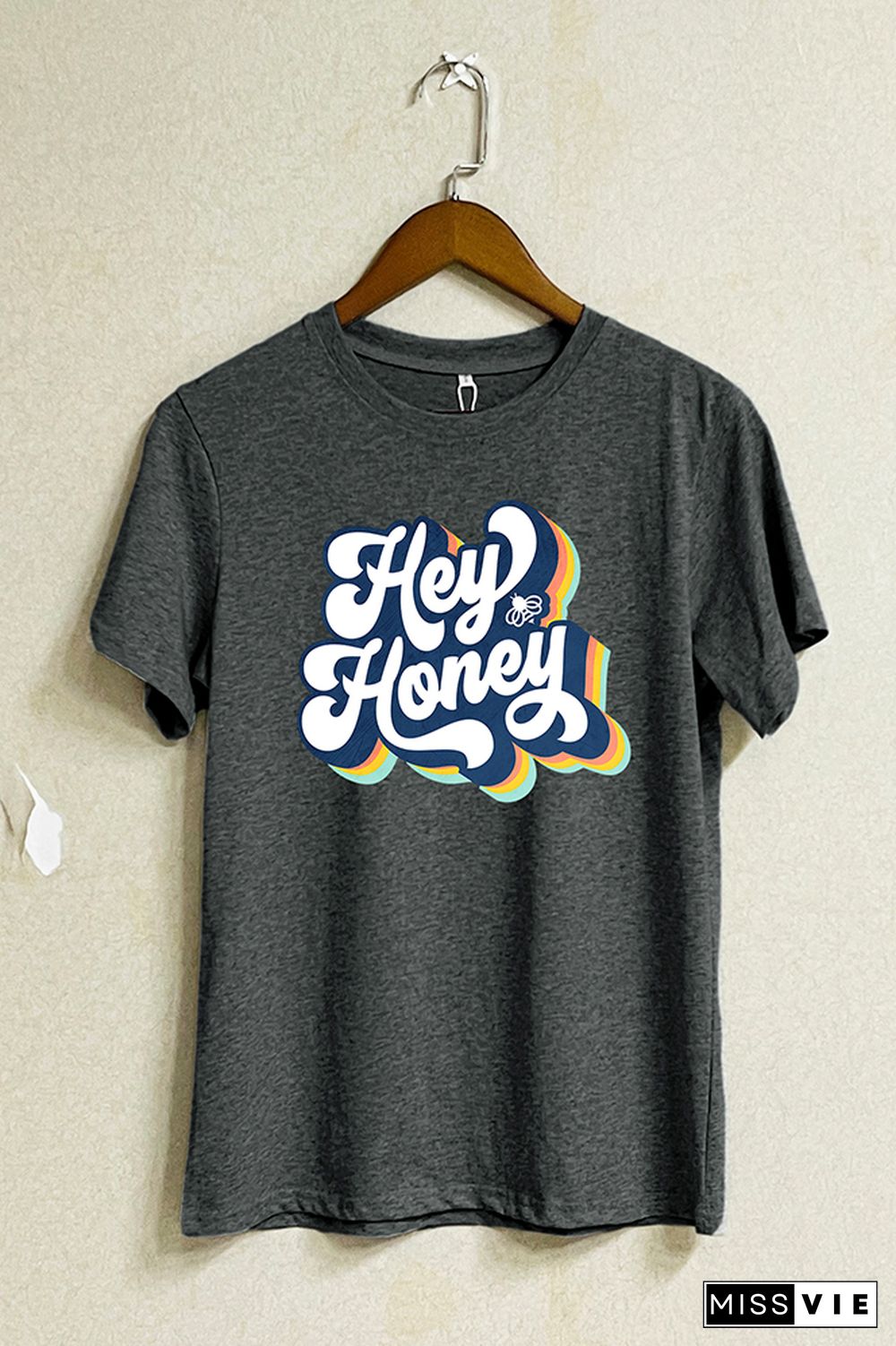 Hey Honey Retro Bee Short Sleeve Graphic Tee Wholesale