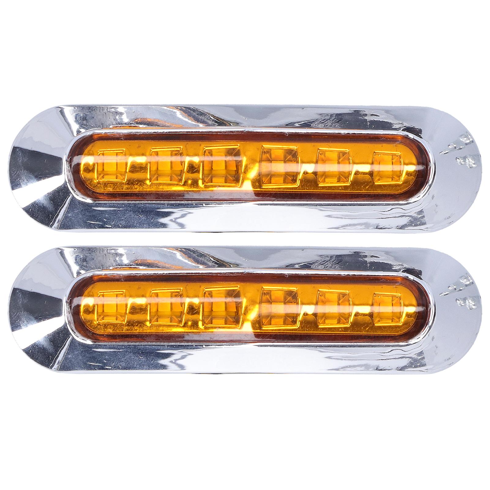 10-30v 6led Side Tail Light Bright Indicator Lamp Ip68 Protection For Cars Trucks Trailers Rvsyellow