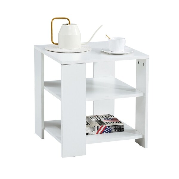 Square Side Table， 3-tier End Table