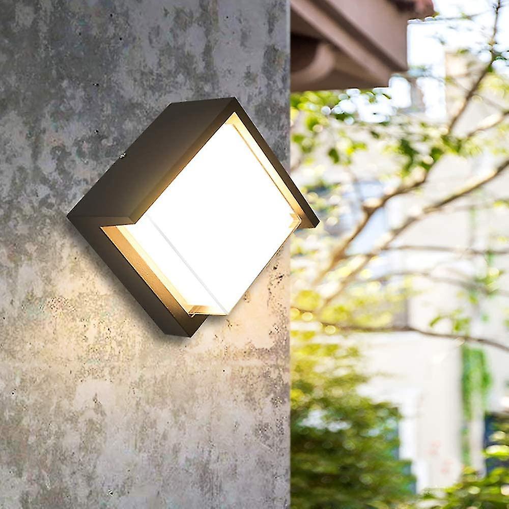 Modern Outdoor Led Wall Light Waterproof Ip65 Anthracite Aluminum Lighting Decoration Light For Yard Garden Terrace Close Wall Pathway Patio Villa Cor