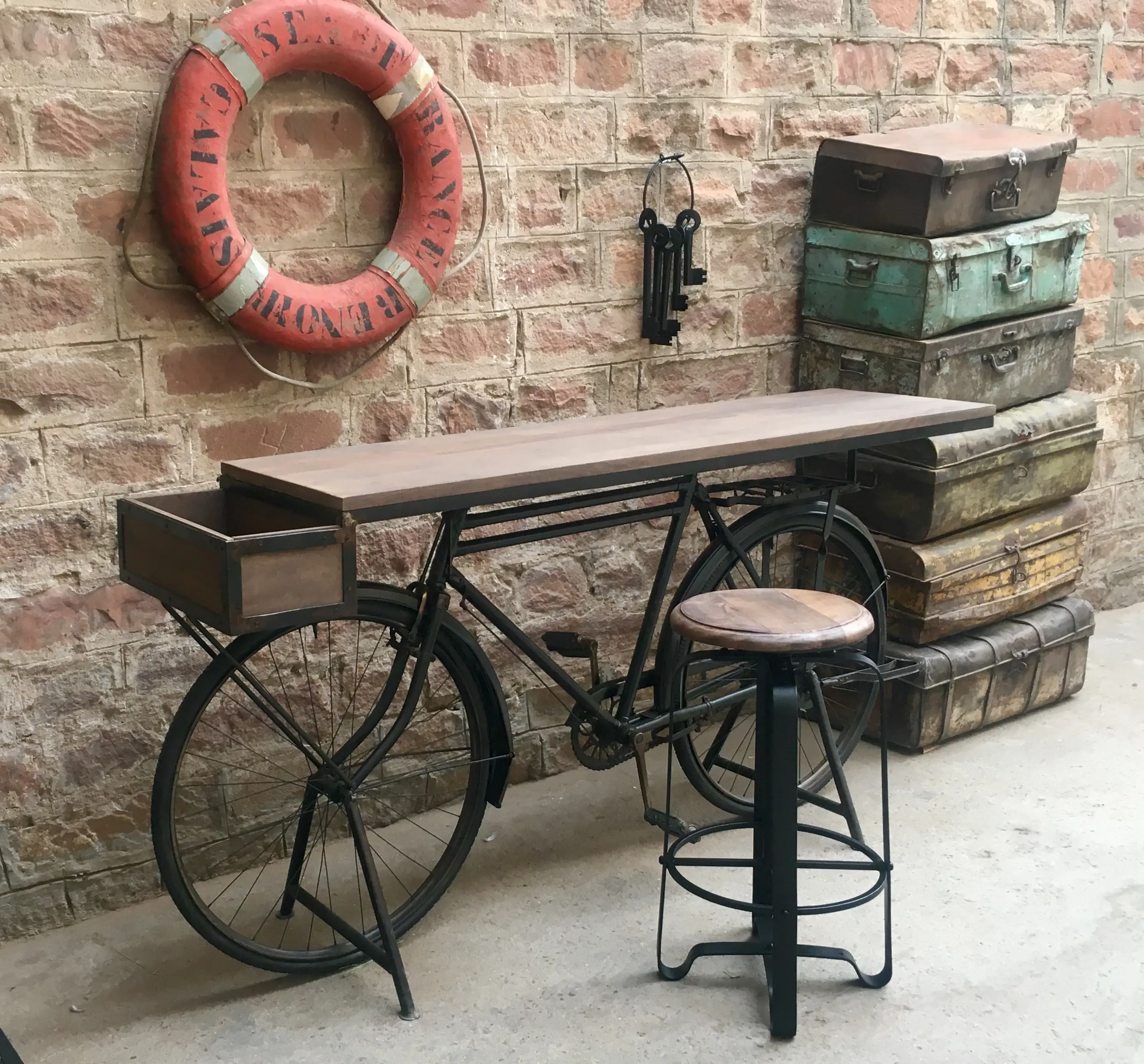 Bicycle Brown and Black Counter Height Dining Table